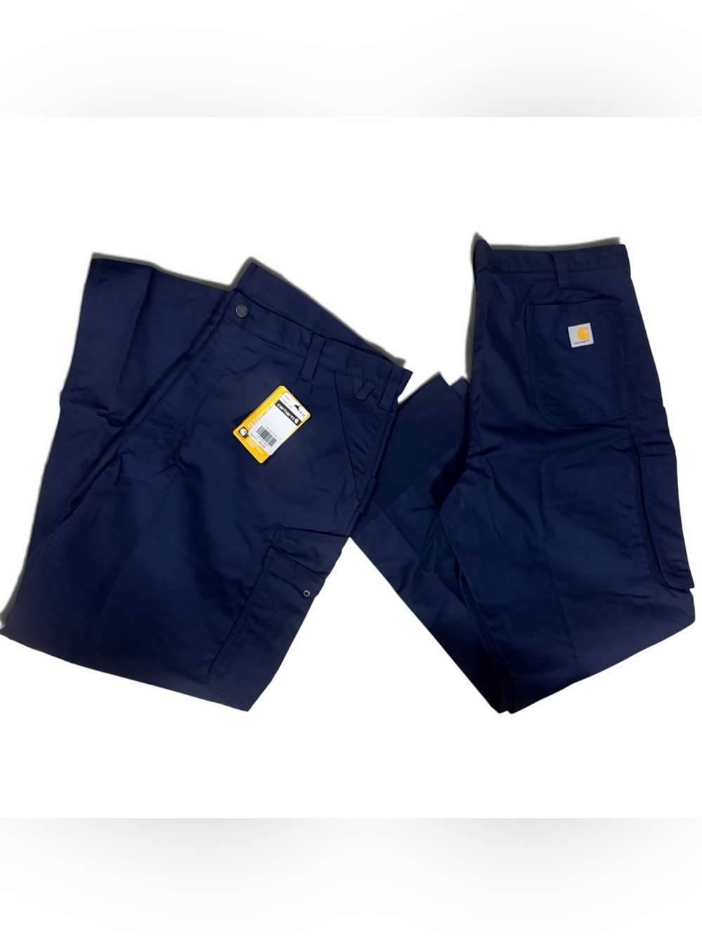 Carhartt Men's Navy Cargo Work Pants - Utility Pocket Trousers